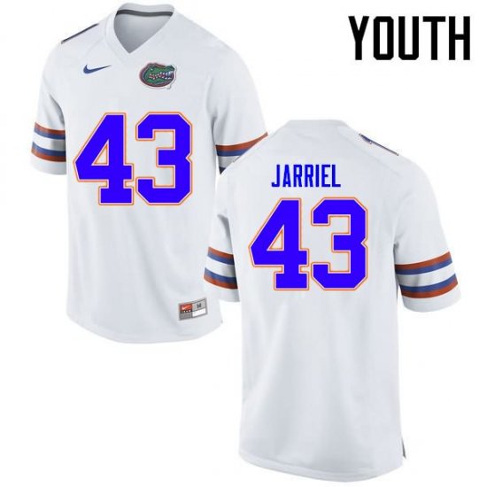 Youth Florida Gators #43 Glenn Jarriel NCAA Nike White Authentic Stitched College Football Jersey RQZ7162OW